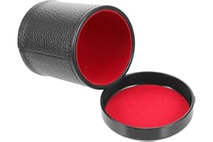 1pcs Wezxrauo Red Felt-Lined Dice Cup with Base, Compact Silent Dice Shaker for Table Games, Party and Bar Use, Dice Tower Al