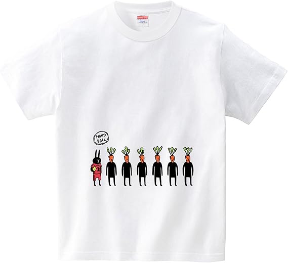 Amazon イタクシーズ Tシャツ ウサギとニンジンのハンドボールチーム オワリ メンズ Tシャツ カットソー 通販