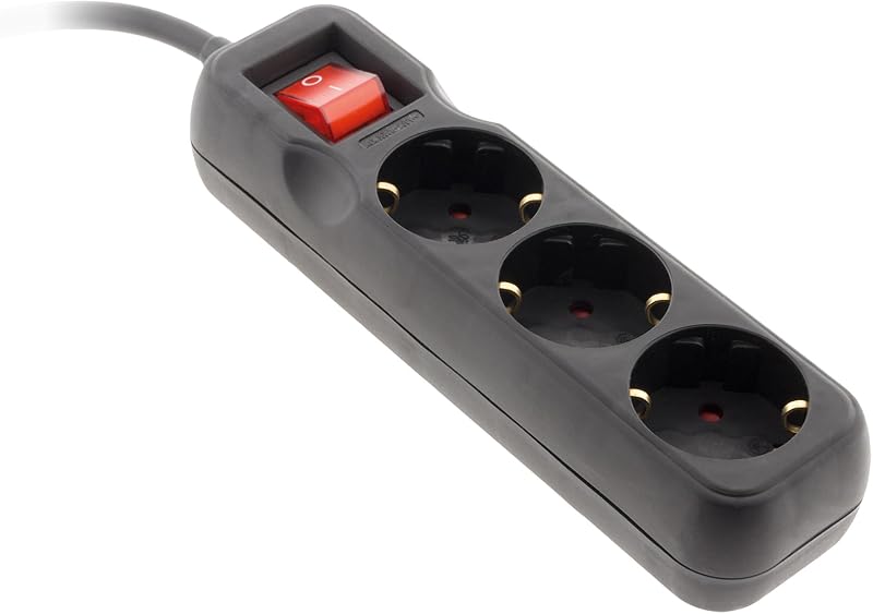 Regleta 3V con Interruptor 1,4M -3G1,5-HO5VV-F Negro Zenitech