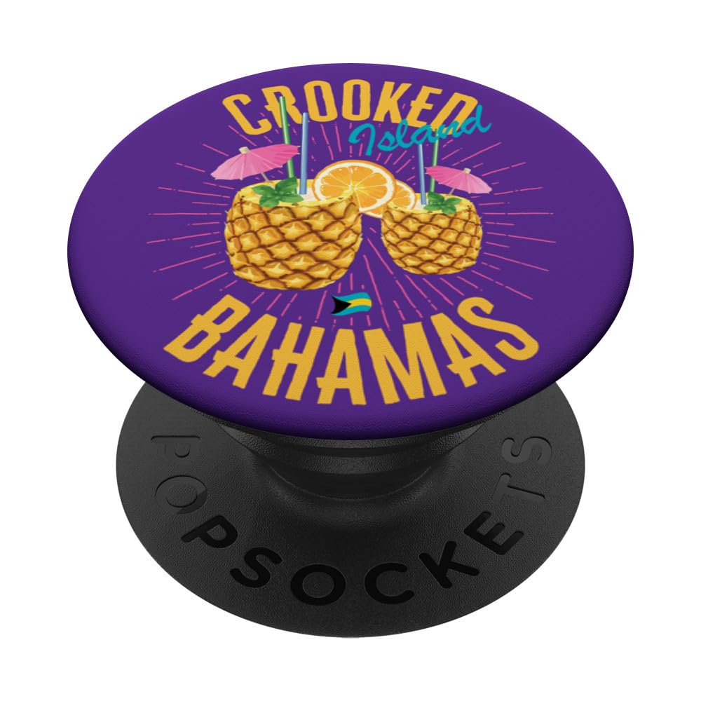 Crooked Island Bahamas Flag Cruise Vacation Bahamian PopSockets Swappable PopGrip