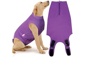 Wabdhaly Dog Surgery Recovery Suit for Female Spay,Puppy Surgical Recovery Zip Up Suit,Anti-Licking Bodysuit for Abdominal Wounds,Cone Alternative Recovery Blank Suit for Dogs