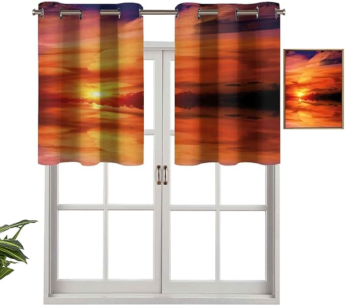 Cenefa de cortina para ventana de privacidad interior, diseño de nubes