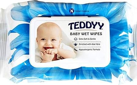 Teddy Baby Wet Wipes (White, 80 Count) - Pack of 3