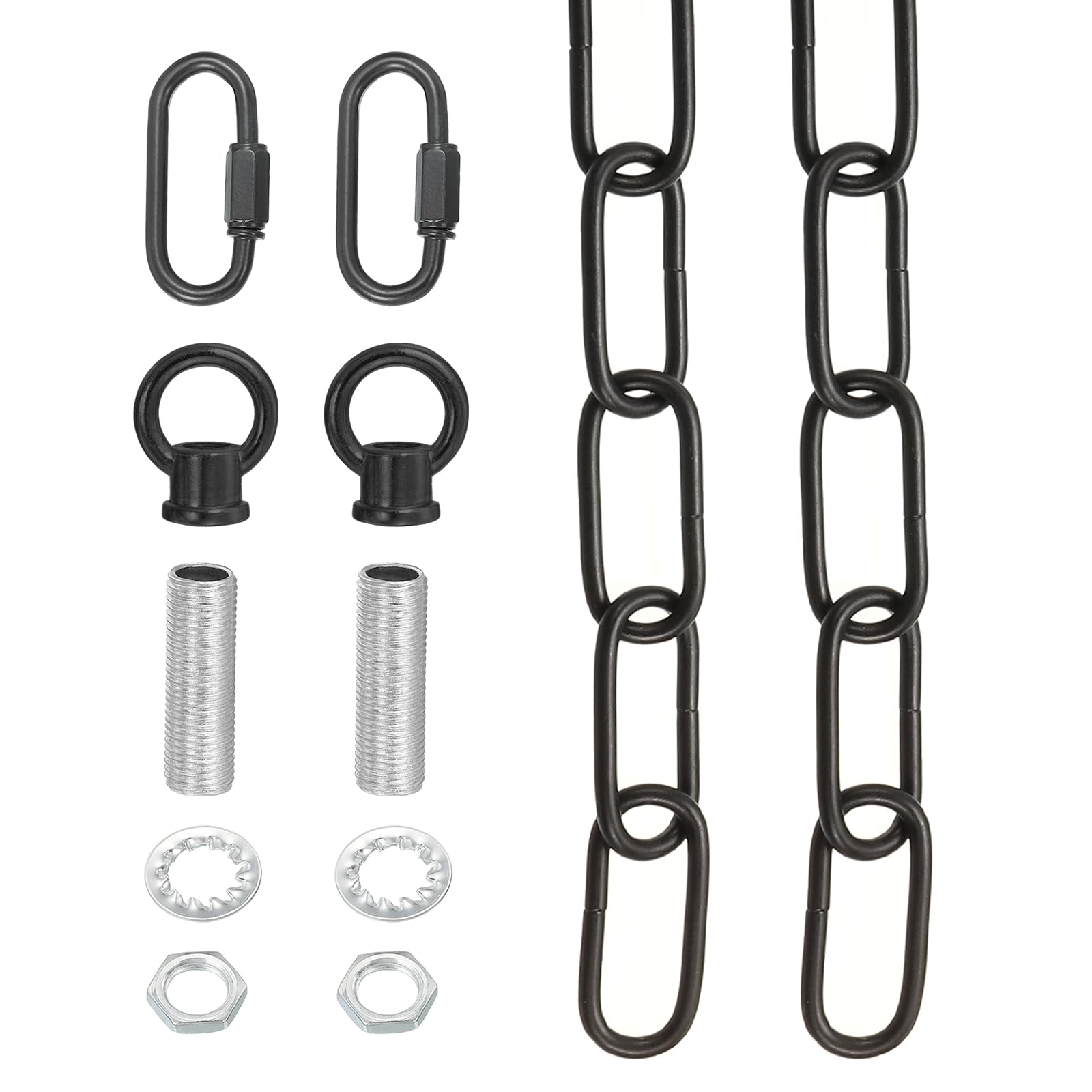 YOKIVE 1Set Lighting Chain Link, 10 Feet Metal Chandelier Chain Fixture Extension 65Lb Maximum Weight with Lock Great for Pendant Hanging Swag Light, Black โ image 1