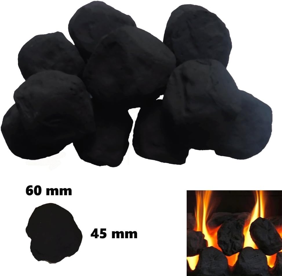 Black Replacement Gas Fire/Bio Fuel Ceramic Coals 10/20/30 (20)