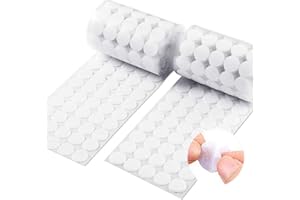 Vkey 1000pcs (500 Pair Sets) 3/4" Diameter Sticky Back Coins Hook & Loop Self Adhesive Dots Tapes White