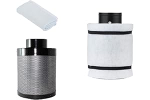 CDMALL 4'' Activated Charcoal Carbon Air Filter Odor Control Scrubber with Pre-Filter for Hydroponics Indoor Grow Tent Ventilation System