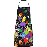 Senheol Mexican Floral Aprons, Waterproof Adjustable Apron for Kitchen Bbq with 2 Pockets, Gifts for Women Men