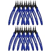 Small Wire Cutters 10 Pack- KAIHAOWIN 170 Wire Flush Cutters Wire Clippers Nippers Clean Cut Pliers Side Cutter Diagonal Cutting Pliers for Electronic Floral Heating Wire Model Sprue Soft Copper, Blue