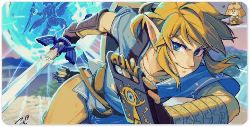 Mouse pad,Legend of Zelda Link (8),Large Gaming Mouse Mat,Desk Mat,Waterproof Anti-Dirty No-Slip Stitched Edges Mousepad,Perfect for Laptop,60x30cm,24x12 inch