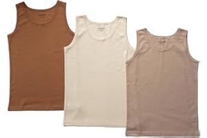 ORGANICKID Boys Organic Cotton Tank Top Sleveless Undershirts Toddler Underwear 3 Pack Tees