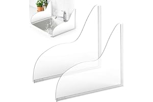 Shower Splash Guard, 2 Pcs Self Adhesive Bathtub Corner Splash Guard, Acrylic Shower Water Guard for Preventing Shower Water 