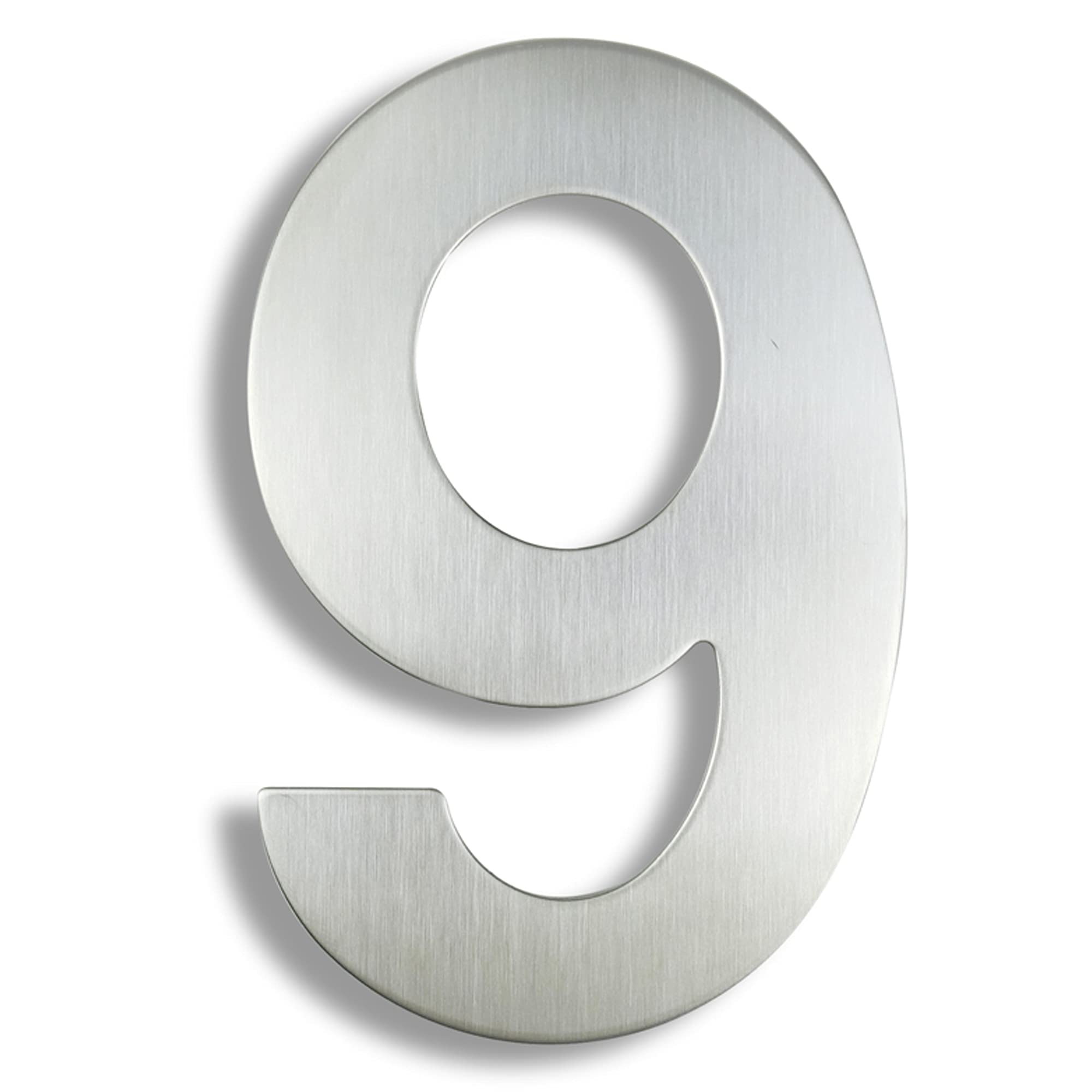 HASWARE 304 Stainless Steel Modern House Number 8 Inch/20cm Stylish Door Alphabet Plaque for Street Home Decor (9, 8 Inch Silver)