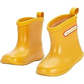 NQTOER Toddler Kids Rain Boots for Boys Girls Easy-on Lightweight Waterproof Rainboots Baby