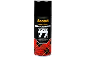 3M Scotch Super 77 Multipurpose Adhesive Spray, Bonds to Fabric, Cardboard, Plastic, Metal, Wood, Felt, and More, 10.7 Ounces (7716) - 1 Pack