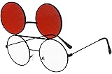 Round Colored Flip-Up Django Inspired Clear lens Sunglasses
