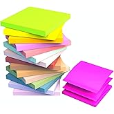 (16 Pack) Pop Up Sticky Notes 3x3 in Post 16 Bright Colors Refills Stickies Super Sticking Power Memo Pads,45 Sheets/Pads,for