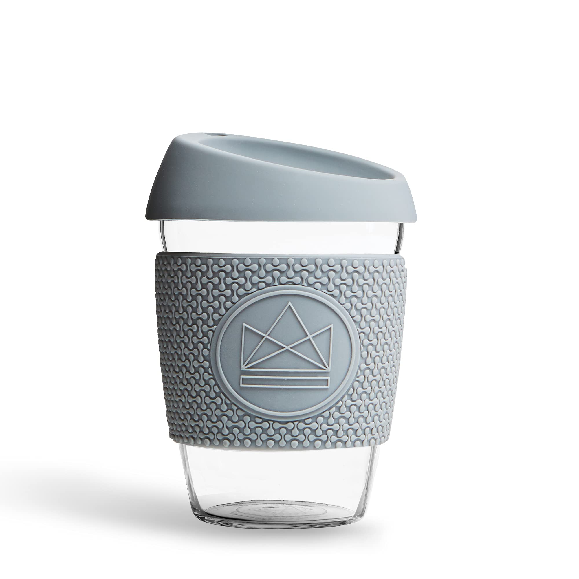 Neon Kactus Glass Coffee Cup | Reusable Glass Cup with Lid for Home or On The Go | Portable Coffee Cup | for Hot & Cold Drinks | Durable, Non-Permeable, Non-Slip, Splash-Proof | Forever Young, 12oz