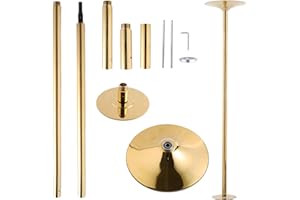 UMEKEN Spinning Static Dance Pole Portable Removable Adjustable 45mm Dancing Pole for Home Exercise Club Party Pub, Dancer Pole for Beginners and Professionals 440lb Weight Capacity