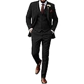 Aowdoy Retro Tweed Herringbone Suit for Men Slim Fit 3 Pieces Mens Suit Groom Dress Tuxedos Prom Suit Jacket Vest Pants