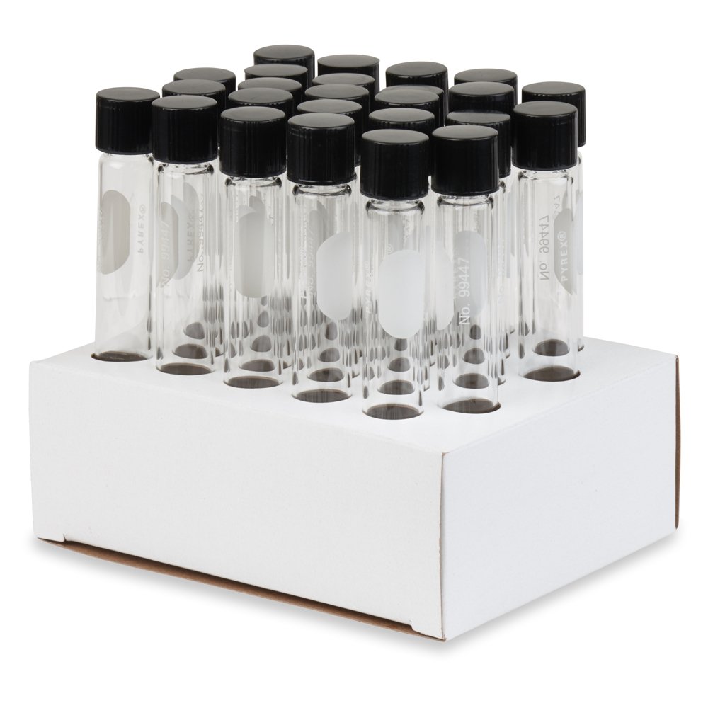 20x150mm Glass Test Tube Set with Rubber Stoppers and Rack Karter