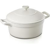 BEZIA 5.7 QT Lightweight Ceramic Nonstick Dutch Oven with Lid, Stock Pot | Versatile Cooking Pot for Soup, Family Stew &amp; Braising, Oven Safe Casserole, Induction Ready, Easy to Clean, for 3-5 People