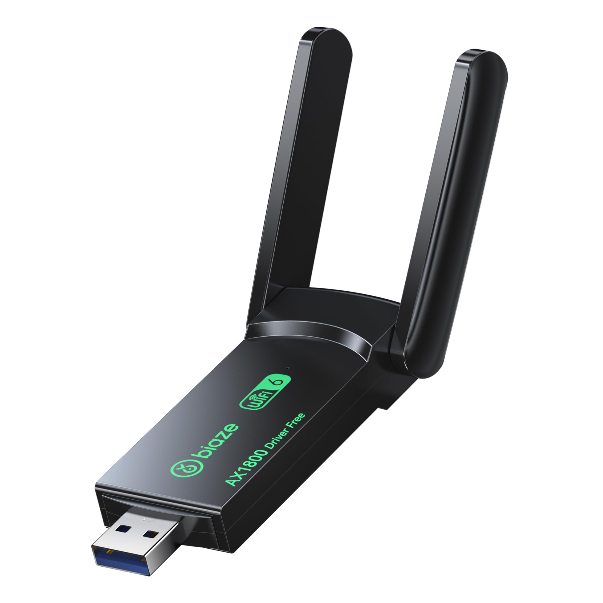 Photo 1 of Biaze WiFi 6 USB 3.0 Wireless Adapter AX1800 Dual Band 1800Mbps - High Gain Antenna, Driver-Free for Desktop/Laptop, Ultrafast 802.11ax Internet Receiver (WiFi6 1800Mbps)