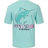 BASSDASH Men’s Graphic T-Shirts Short Sleeve Fishing Shirt UPF 50+ Moisture Wicking UV Sun Protection FS36M