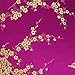 Red Blossom Jewelry Roll Clutch Large - Silk Brocade (Cherry Blsm Fuchsia)