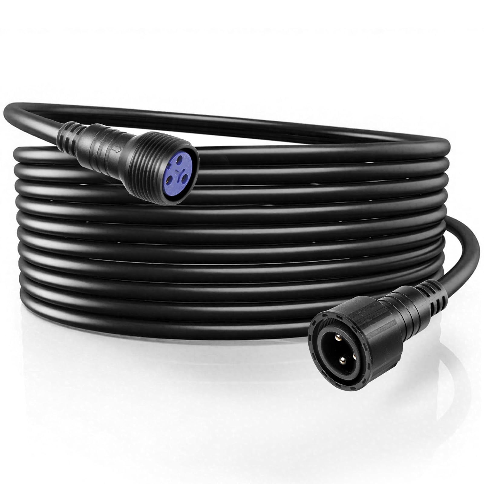 Waterproof Power Cable, 3 Pin 2.5mm2 Waterproof Connector Power Extension Cable, 5m 16.4ft IP65 Par Light Outdoor Power Cord for Powercon Connector Output Hand in Hand Stage Lights