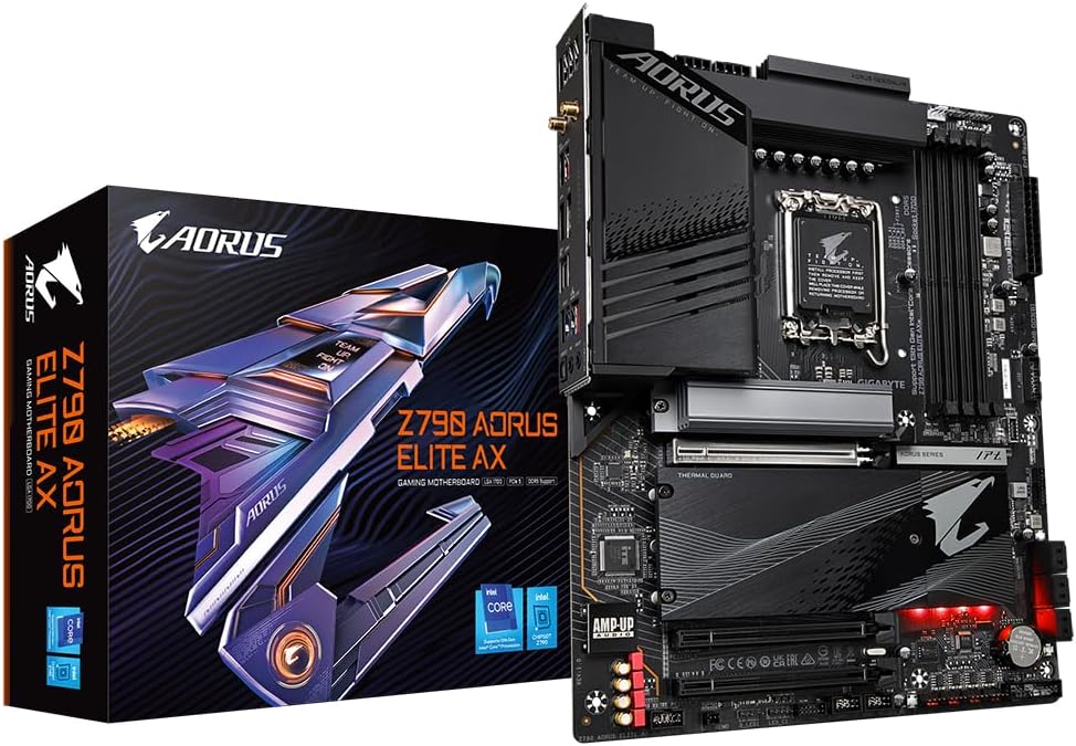 Gigabyte Z790 AORUS ELITE AX Motherboard LGA 1700 DDR5 Wi-Fi 6E 2.5GbE