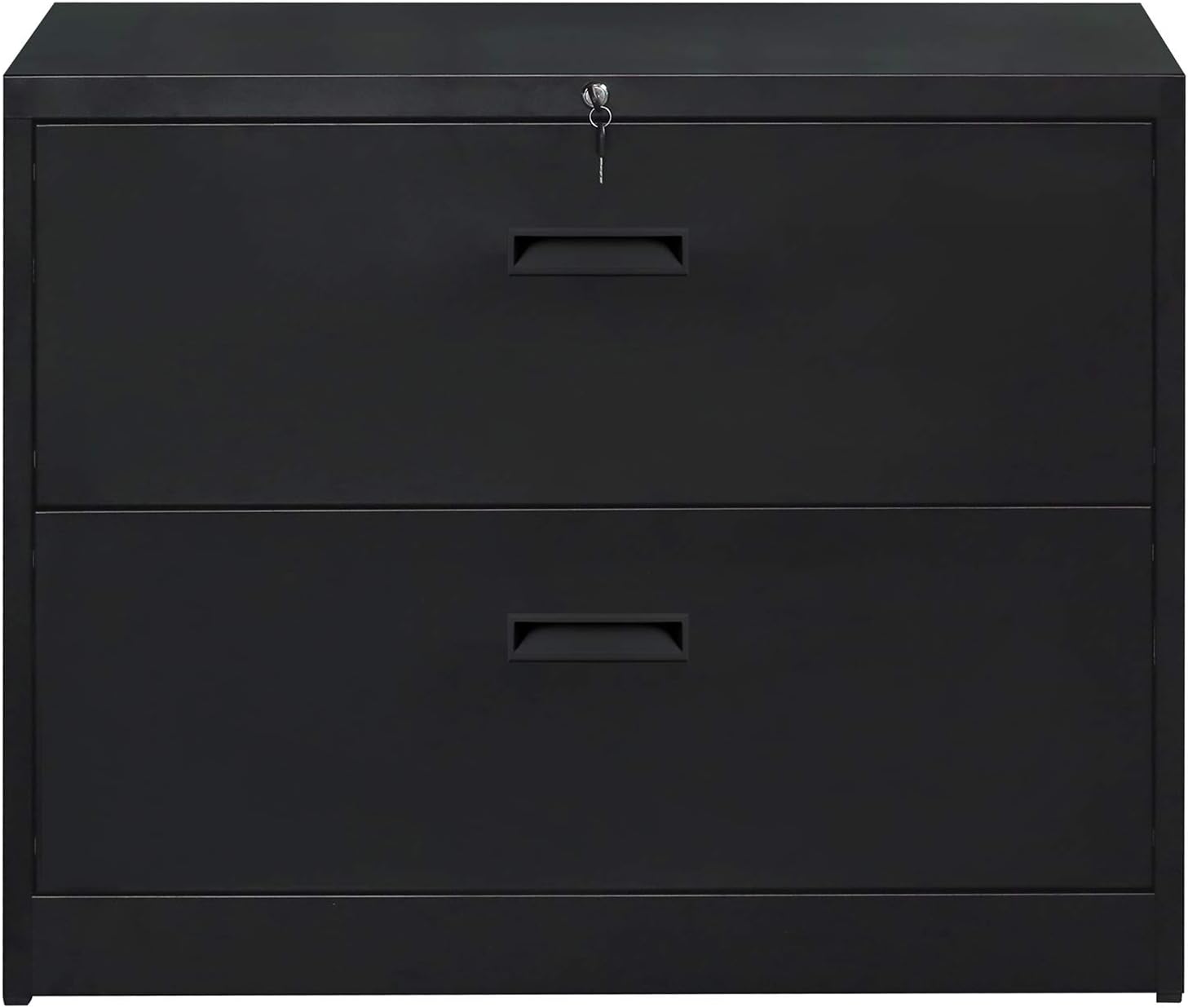 Black 2 Drawer Merax Lockable Heavy Duty Lateral File Cabinet Metal 2 Drawer File Cabinet Lateral File Cabinets