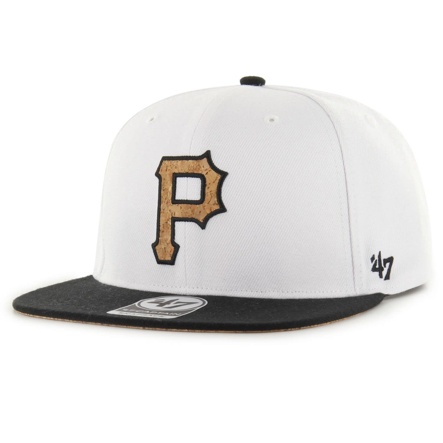 47 Brand Captain Snapback Cap - Corkscrew Pittsburgh Pirates White