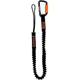 TREMMOR Tool Lanyard Tool Tether, 15 lb Capacity, Third-Party ANSI Approved Self-Retracting Bungee, Heavy Duty Dual Action Carabiner, 35&ndash;51 in, Assembled &amp; Stitched in USA, TR0150