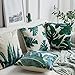 MIULEE Pack of 4 Tropical Leaves Series Throw Pillow Cover Decorative Cotton Linen Burlap Square Cushion Cover Pillow Case for Car Sofa Bed Couch 18 x 18 Inch