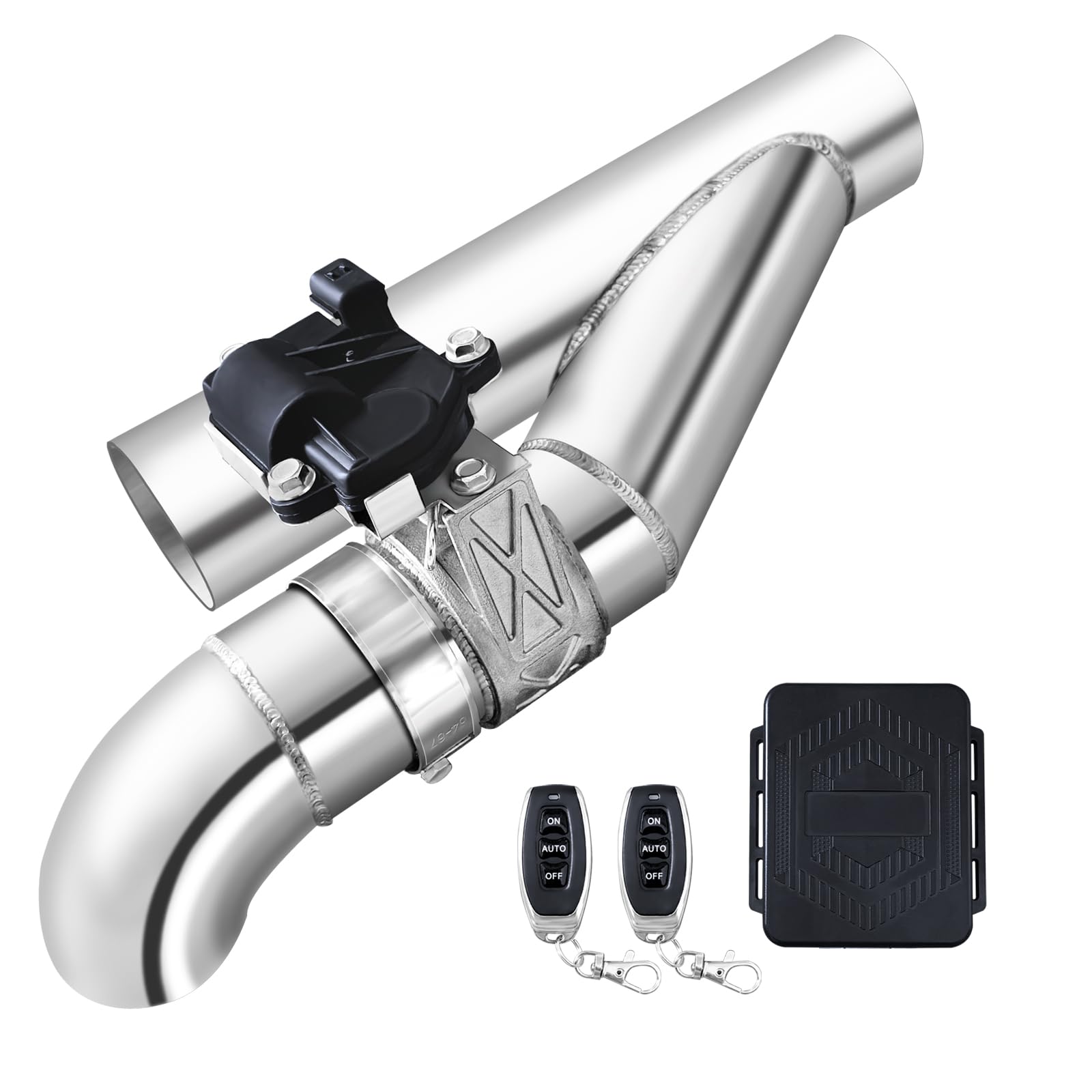 Photo 1 of 2 Inch Electric Exhaust Cutout with Elbow Valved Muffler Valvetronic Exhaust Valve Kit