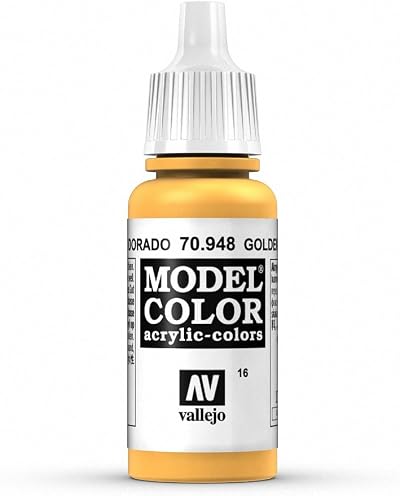 Vallejo Model Color Golden Yellow 17 ml Acrylic Paint Eyedropper Bottle