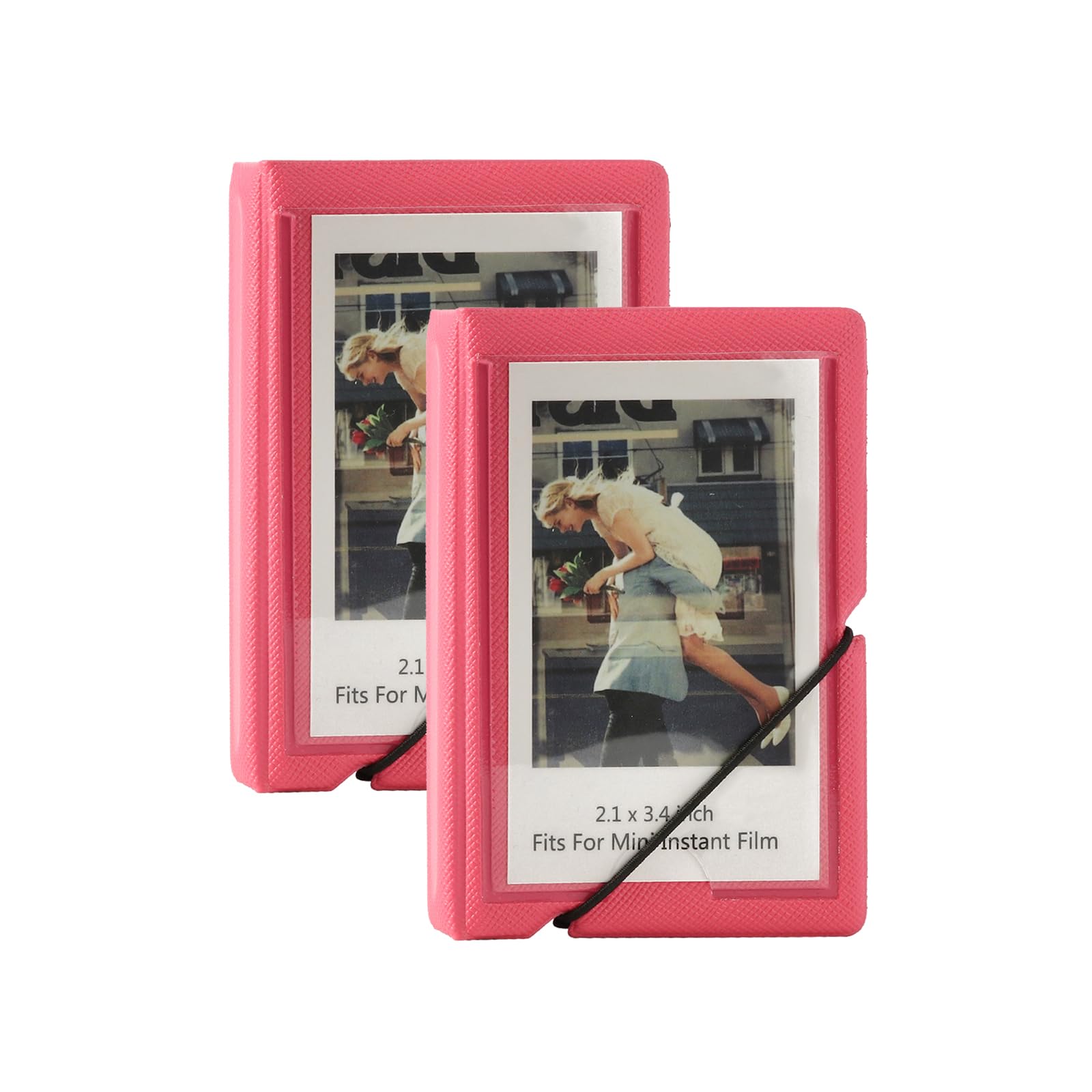 Mini Instant Film Polaroid Photo Album Book For 3 Inch Fujifilm Instax Mini 12 11 9 99 8 7+ 40 EVO Camera Film, HP Sprocket, K-pop Photocards (Rose Red, 2 Pack)