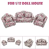 DICPOLIA Toys 1:12 Miniature 3PCS Multicolor Sofa