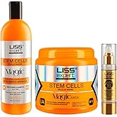 Liss Expert Professional Stem Cells Deep Conditioning Hair Magic Mask to Help Repair Strands & Increase Shine & Control Frizz-Argan Oil, Keratin,Hyaluronic Acid with shampoo and Argan Oil (Set)