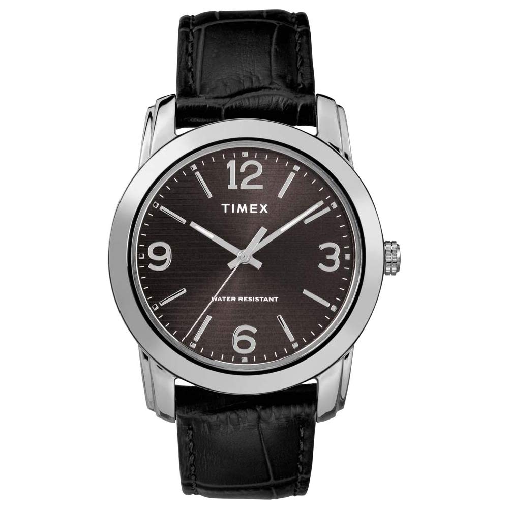 Timex Mens Quartz Watch, Analogue Classic Display and Leather Strap TW2R86600