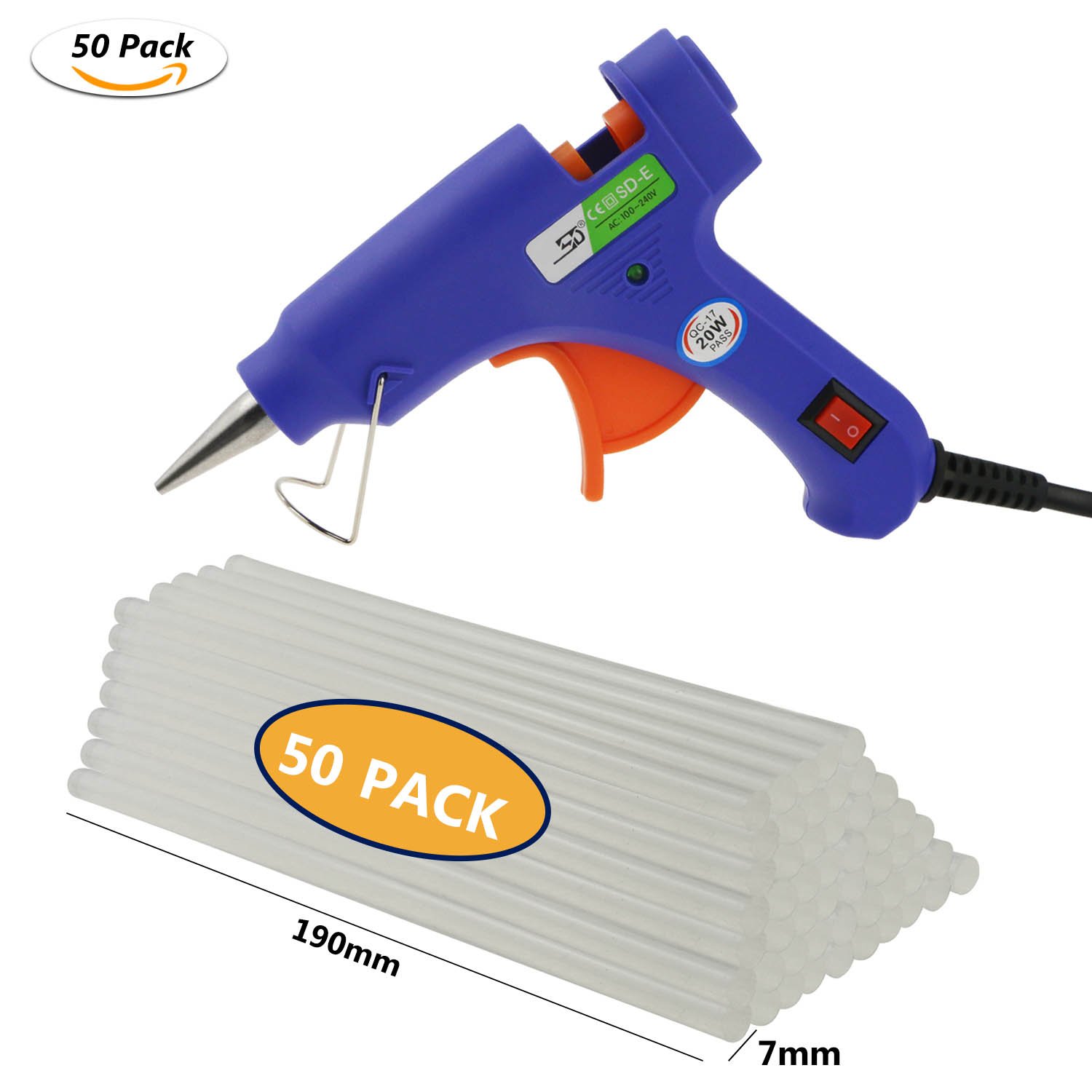 WisFox Pistola De Silicona Mini Pistola de Pegamento Con piezas x CM