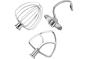 Stainless Steel 3 Piece Kit Attachments for KitchenAid 4.5-5 Quart Tilt-Head Stand Mixers Artisan Series & Classic Series by 