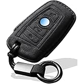 XMZAIMY for BMW Key Fob Cover with Keychain Fit for BMW 1 2 3 4 5 6 7 X1 X3 X4 M2 M3 M4 M5 M6 Series GT3 Smart Keys Case Protector Suede (Black, Style B)