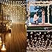 AMIR Upgraded Window Curtain String Lights, Sound Activated Function Can Sync with Any Voice, 9.8 FT 300 LED USB Powered Room Decor Lights, Wedding Party Birthday Christmas Halloween Decorations