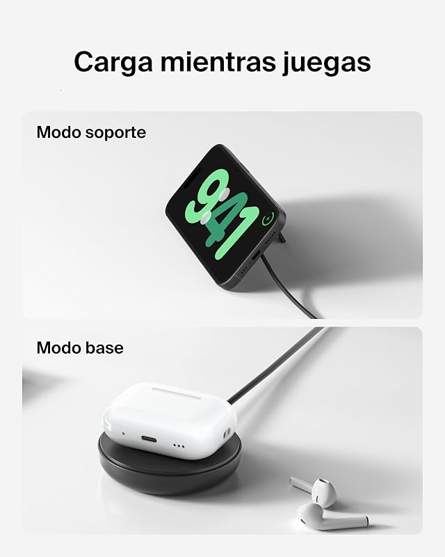Carregador sem fios compatível com MagSafe, base de carregamento magnético de 15W, certificação Qi2, iPhone 17, Air, Samsung Galaxy S25, Pixelsnap e AirPods - com fonte de alimentação - Preto