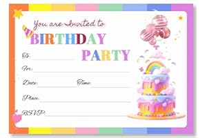 32 Pack Birthday Party Invitation Cards Colorful & Attractive Invitations for Birthday Parties (Hearts)