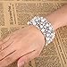 EVER FAITH Women's Austrian Crystal Simulated Pearl Bridal Elestic Stretch Bracelet White Silver-Tone