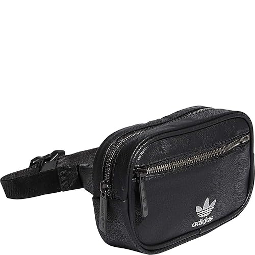 adidas Originals Originals PU Leather Waist Pack, Black/Silver