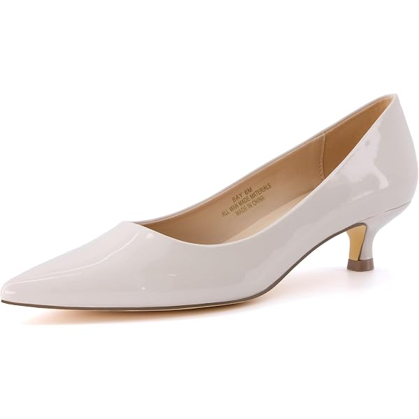 YDN Women's Low Kitten Heel Pumps - Pointed Toe Dress Shoes, Soft Suede Look, Office & Party - View #12